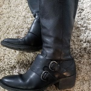 Womens born black leather boots